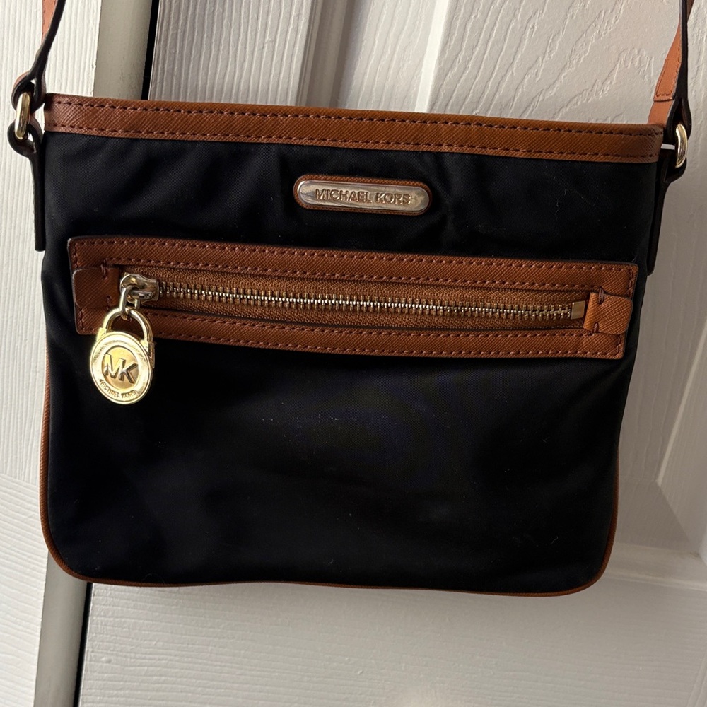 Michael Kors Black and Tan crossbody  Bag